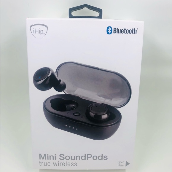 iHip Mini SoundPods Black True Wireless Bluetooth 2-3 Hour Battery Headphones - Picture 1 of 4